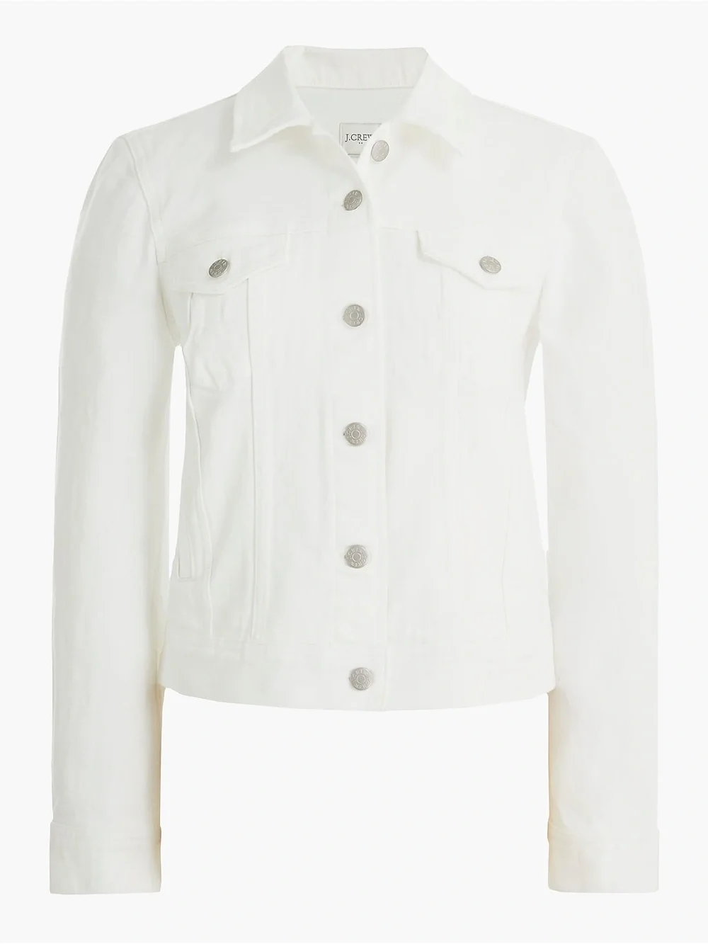 J.Crew White Denim Jacket Women’s XL Like New Classic Button Front